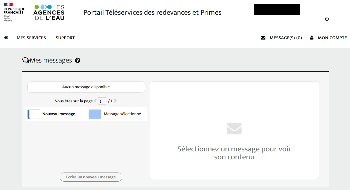 Page de votre messagerie